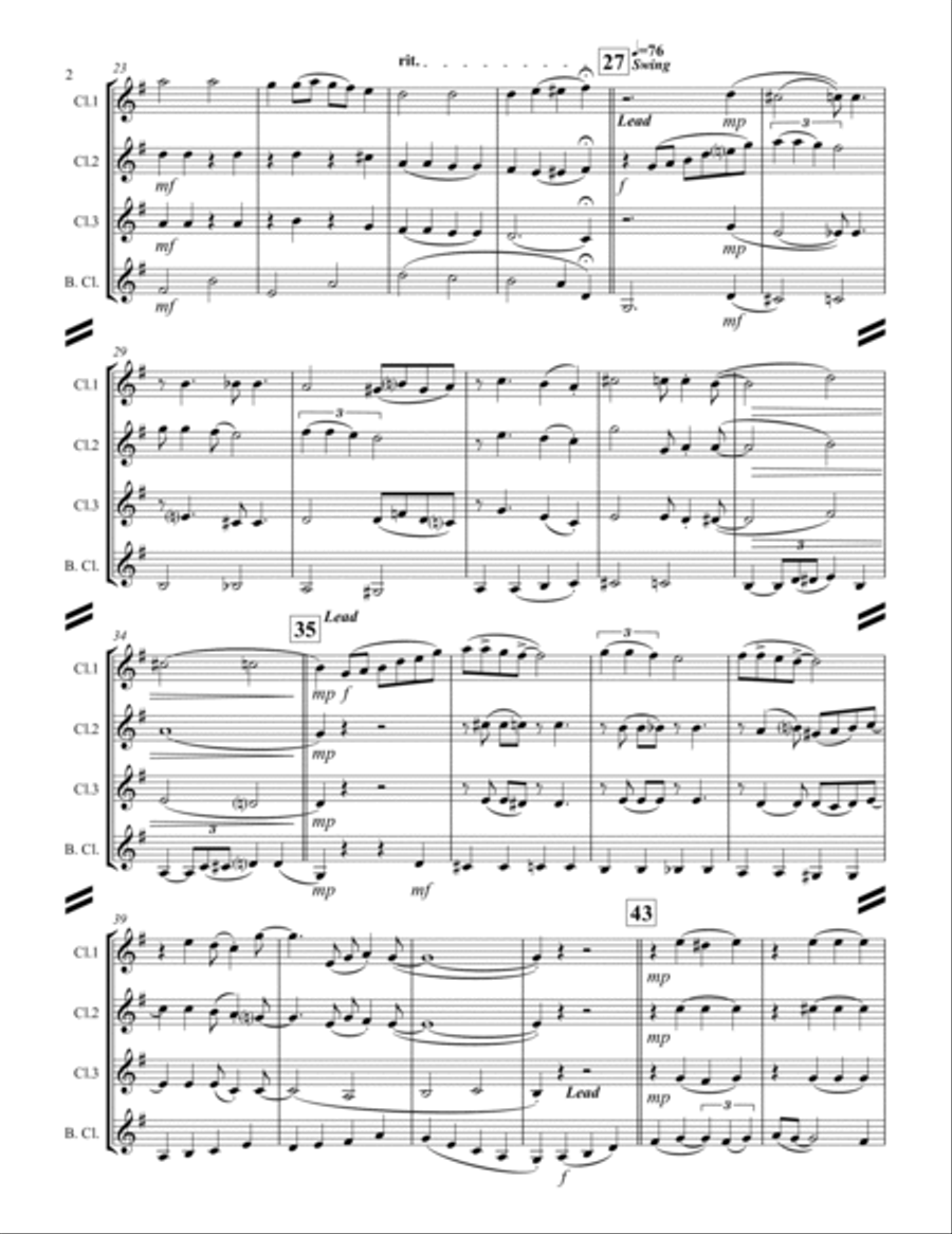 Someone to Watch Over Me (for Clarinet Quartet) Clarinet Quartet scores gallery preview page 3