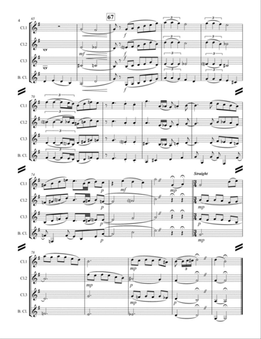 Someone to Watch Over Me (for Clarinet Quartet) Clarinet Quartet scores gallery preview page 5