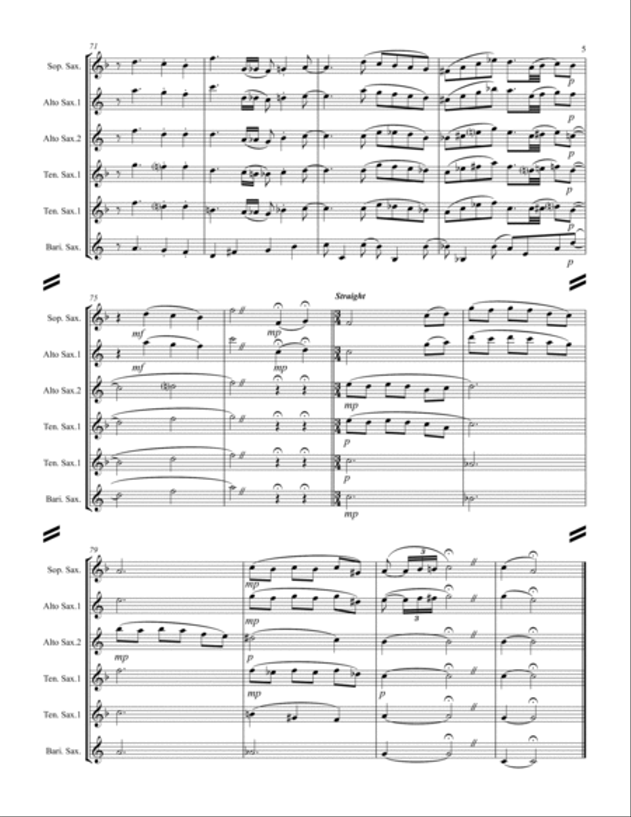 Someone to Watch Over Me (for Saxophone Quintet SATTB or AATTB) SATTB scores gallery preview page 6