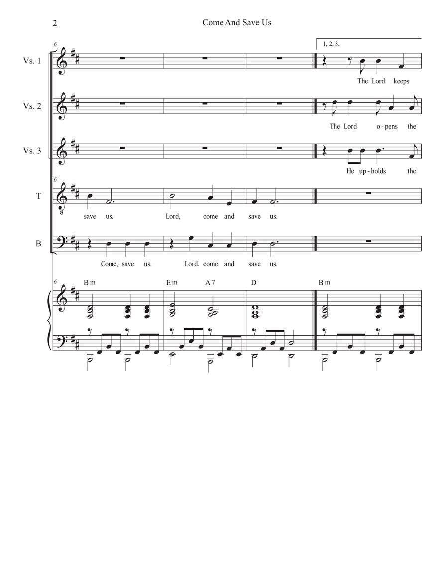 Come And Save Us (Duet for Tenor and Bass solo) Tenor Voice scores gallery preview page 2