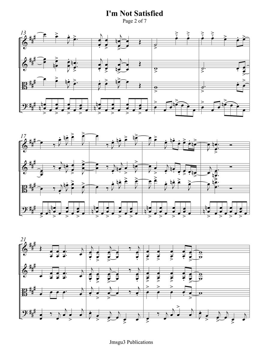 I'm Not Satisfied String Quartet scores gallery preview page 2