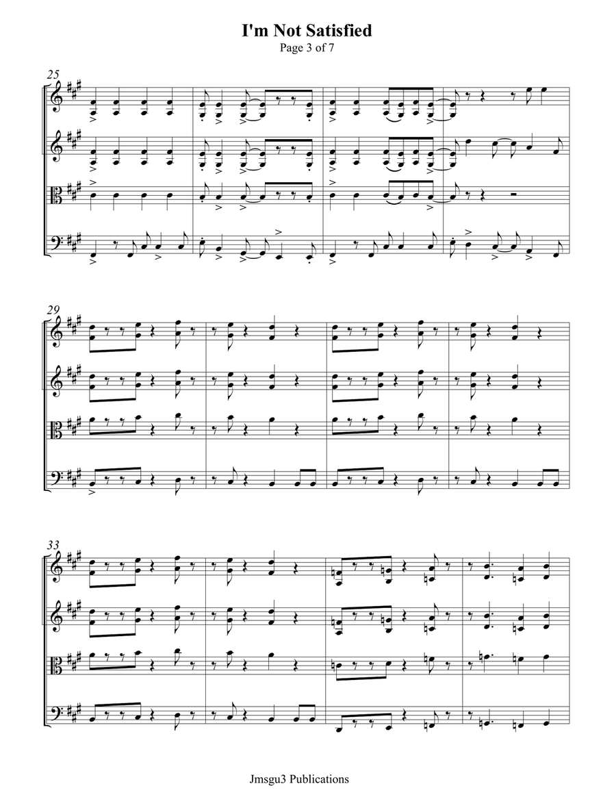 I'm Not Satisfied String Quartet scores gallery preview page 3