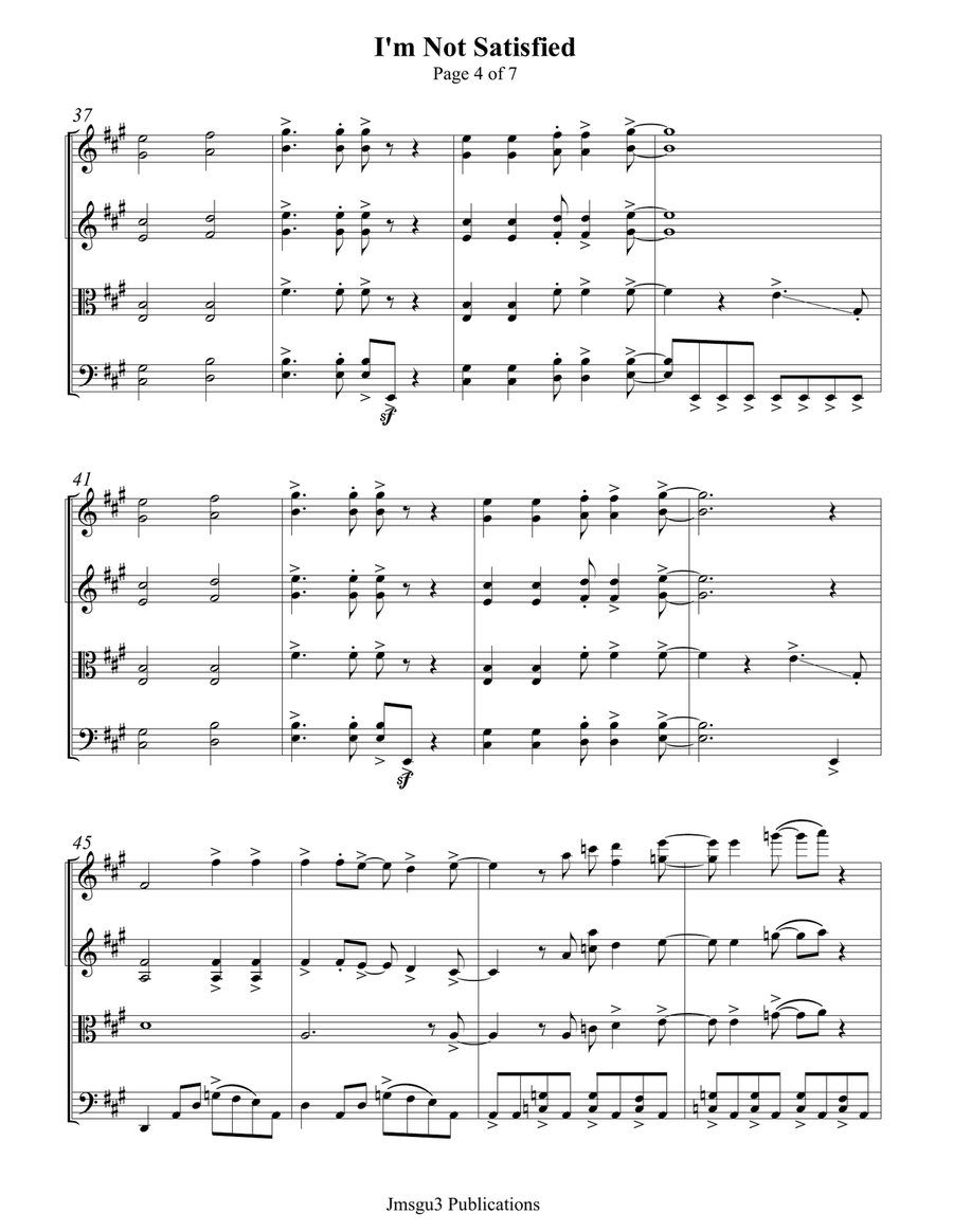 I'm Not Satisfied String Quartet scores gallery preview page 4