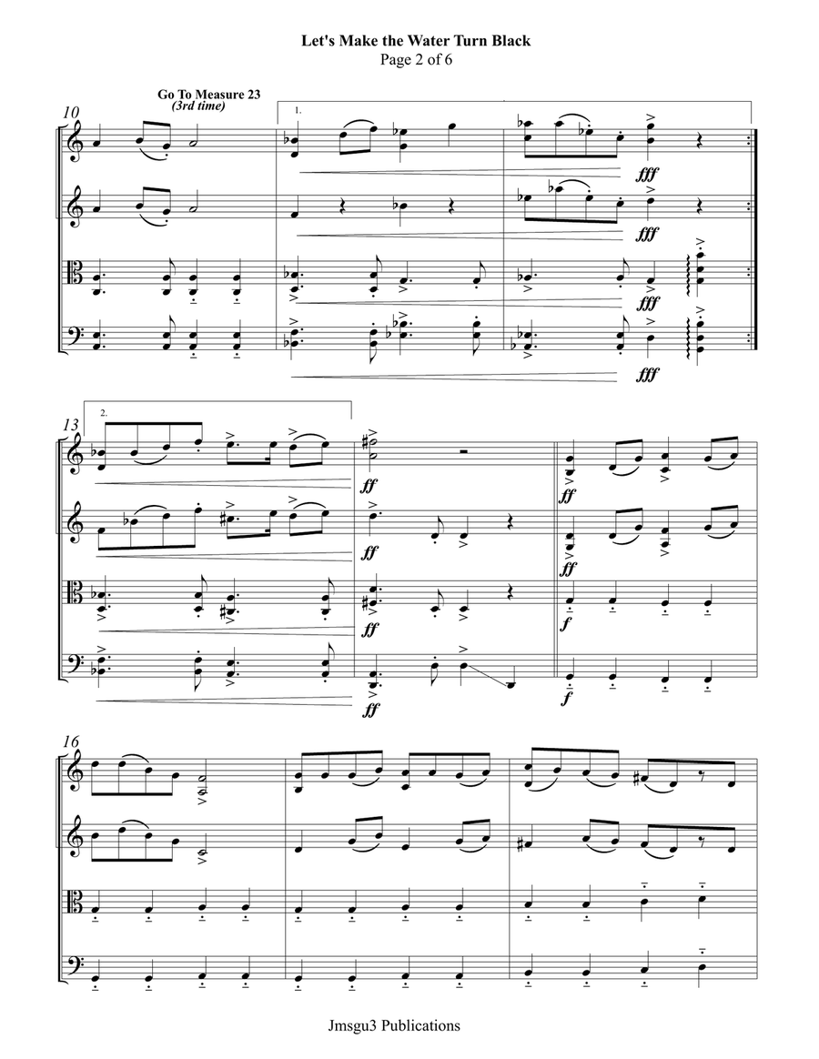 Let's Make The Water Turn Black String Quartet scores gallery preview page 2
