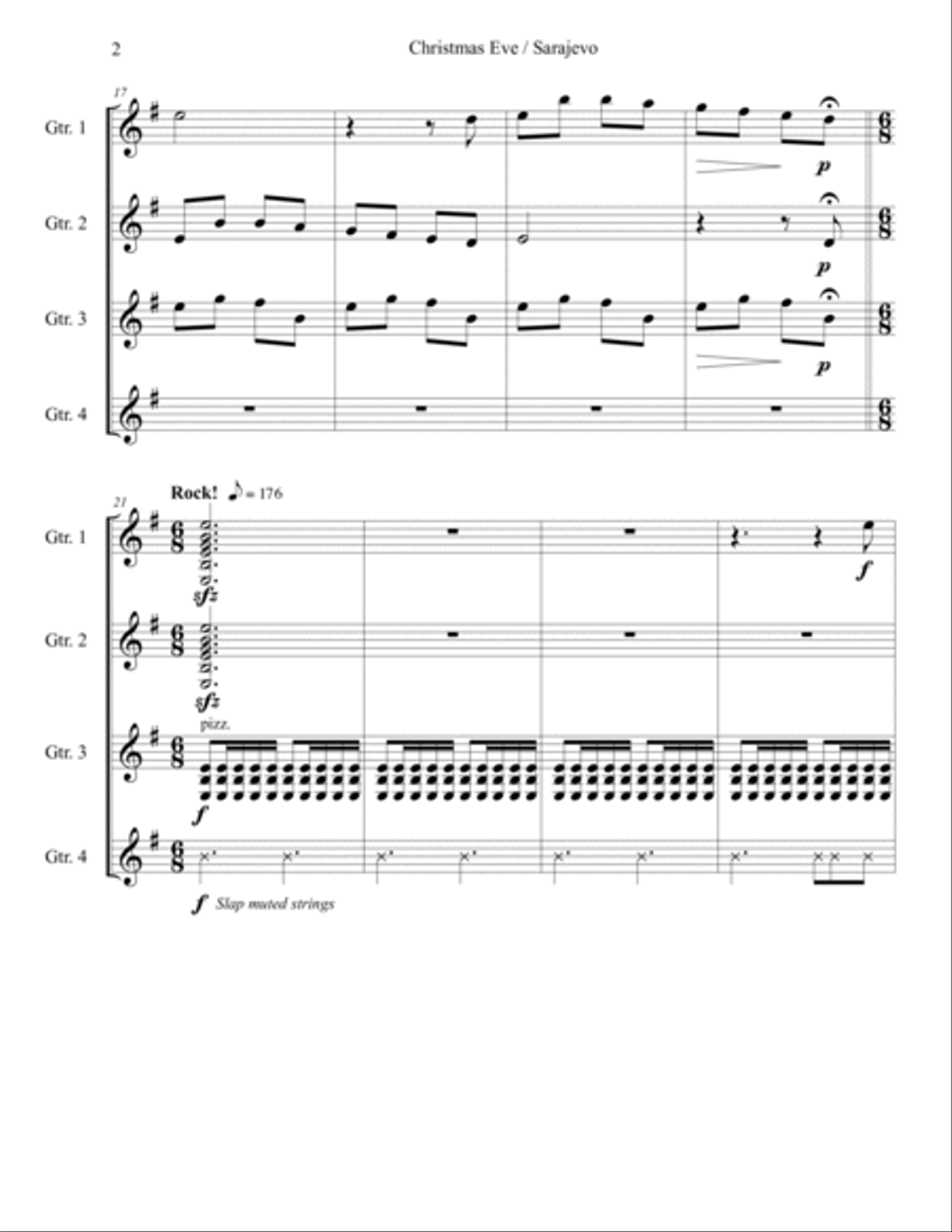 Christmas Eve/sarajevo 12/24 Acoustic Guitar scores gallery preview page 2