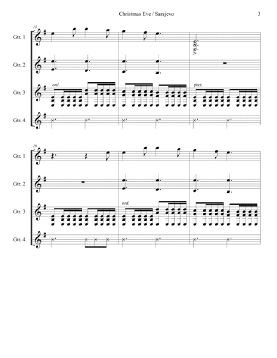 Christmas Eve/sarajevo 12/24 Acoustic Guitar scores gallery preview page 3