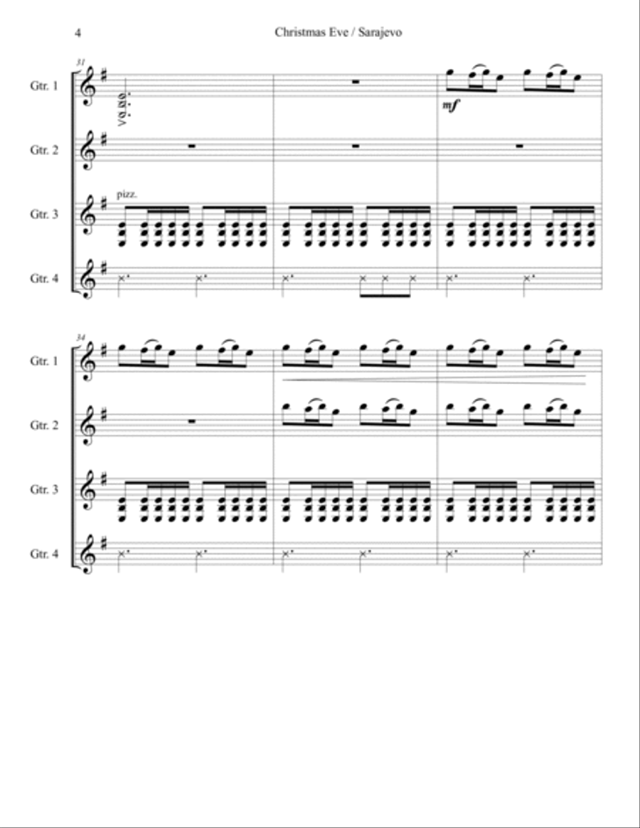 Christmas Eve/sarajevo 12/24 Acoustic Guitar scores gallery preview page 4