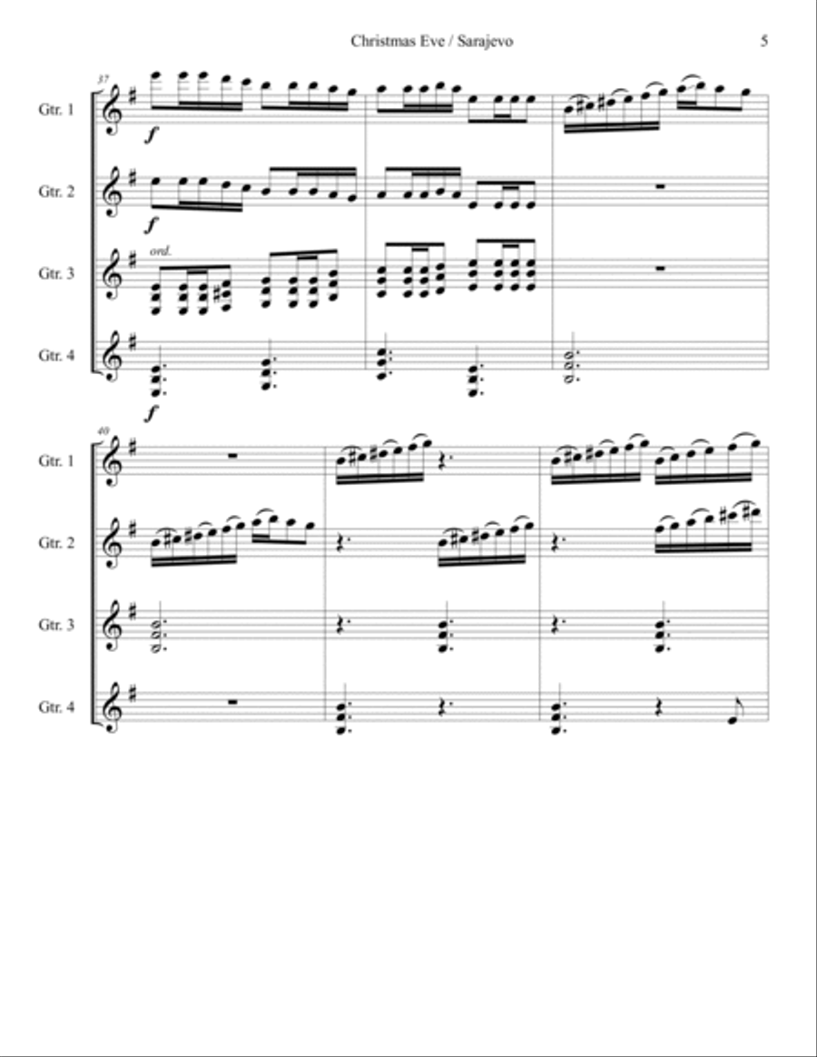 Christmas Eve/sarajevo 12/24 Acoustic Guitar scores gallery preview page 5