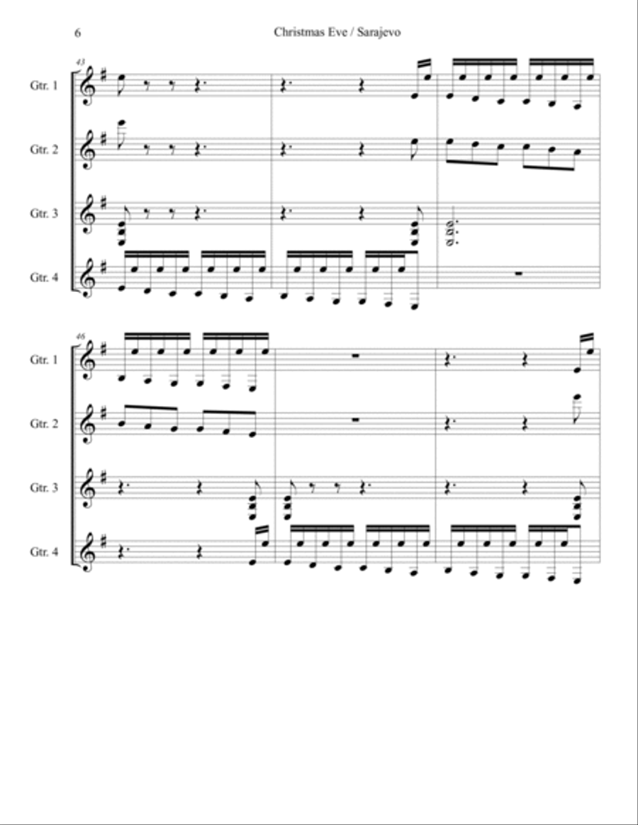 Christmas Eve/sarajevo 12/24 Acoustic Guitar scores gallery preview page 6