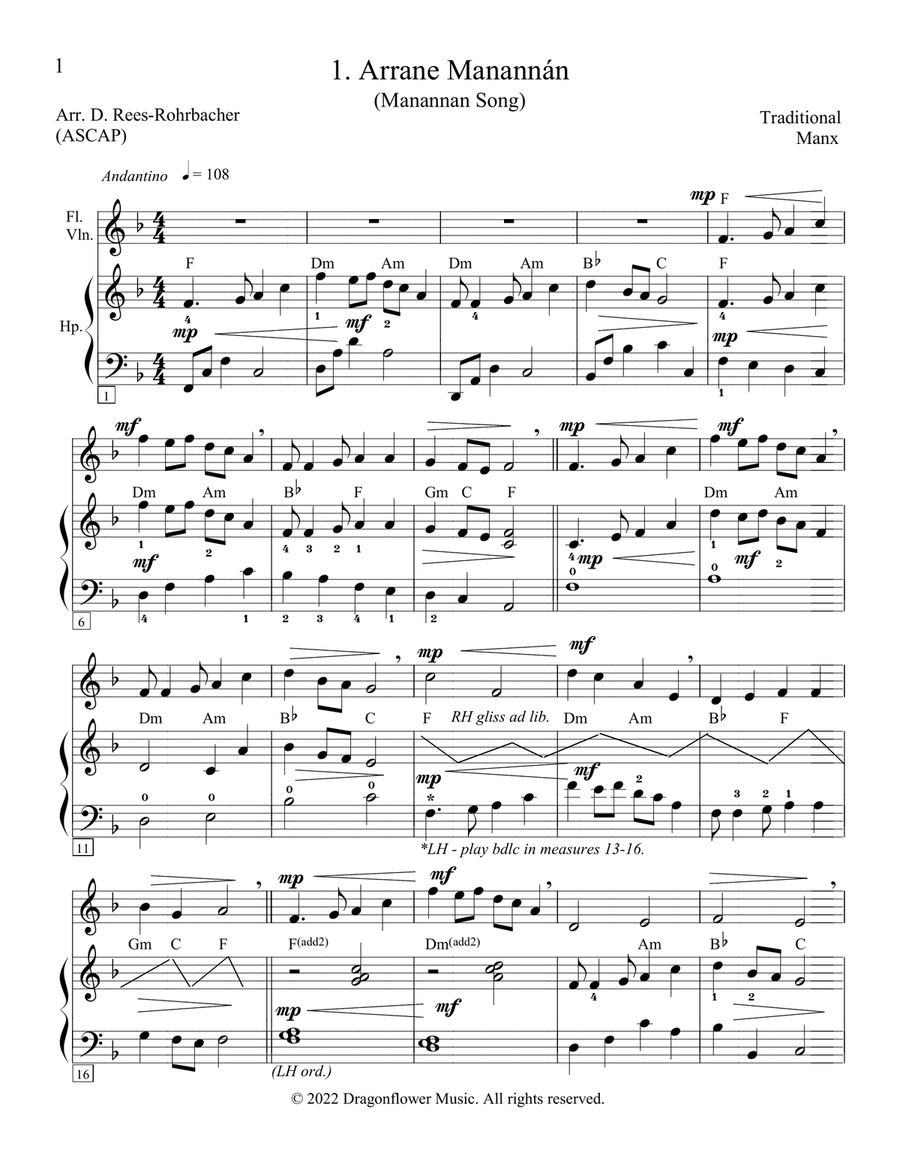 Manx Traditional Tunes Harp scores gallery preview page 6