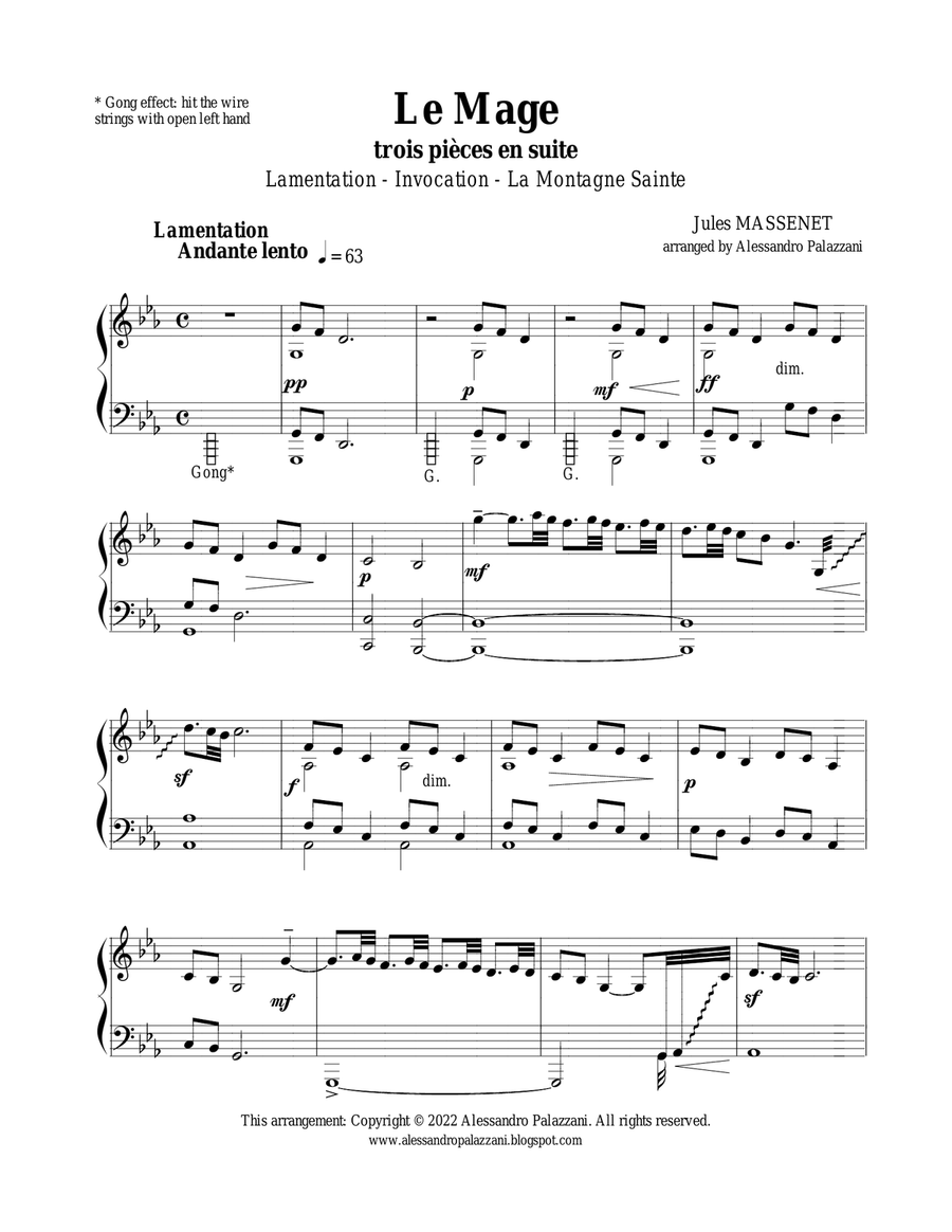 Le Mage: 3 pieces from the opera - LEVER HARP SOLO Celtic Harp scores gallery preview page 4