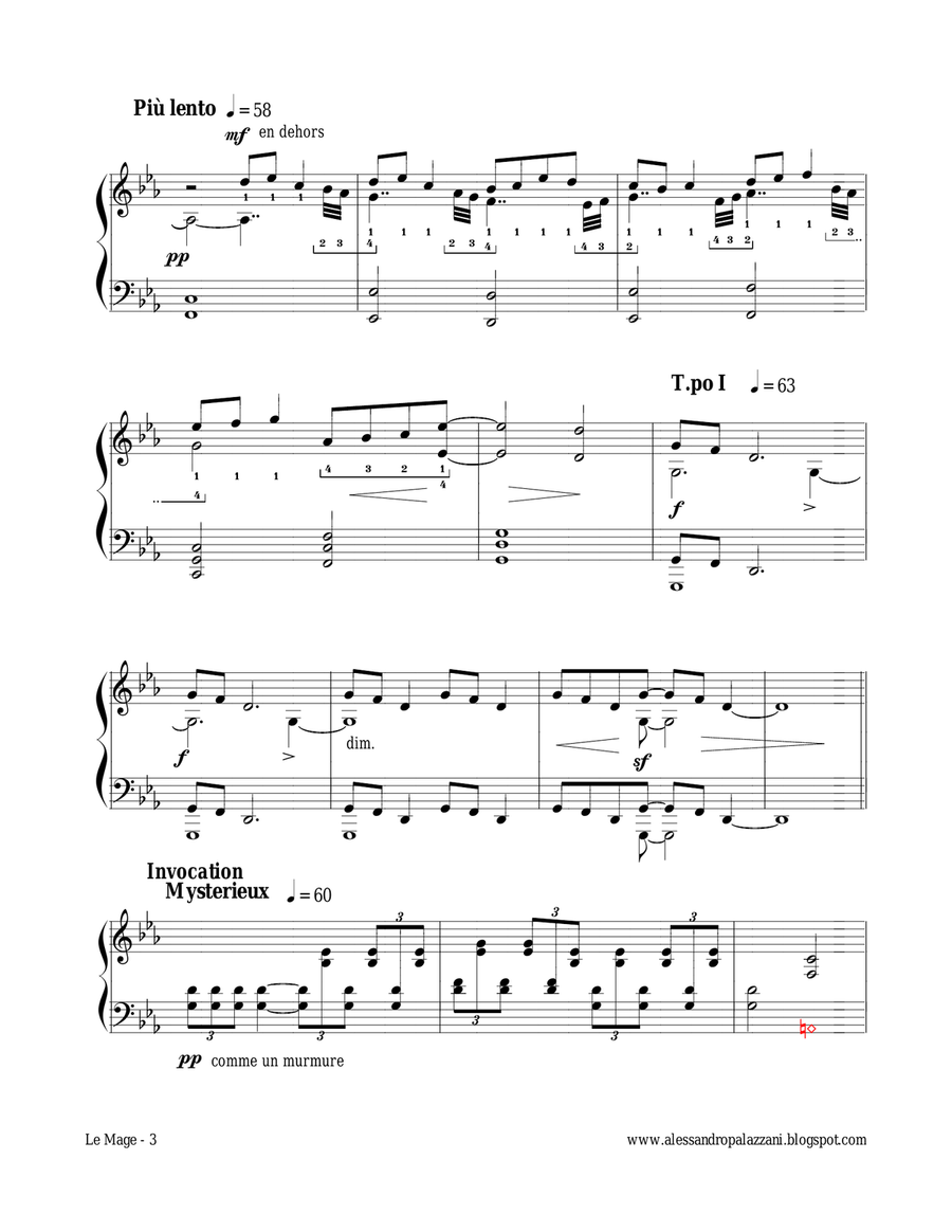 Le Mage: 3 pieces from the opera - LEVER HARP SOLO Celtic Harp scores gallery preview page 6