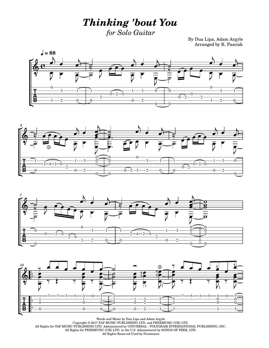 Thinking 'bout You Thinking 'bout You Acoustic Guitar scores gallery preview page 2