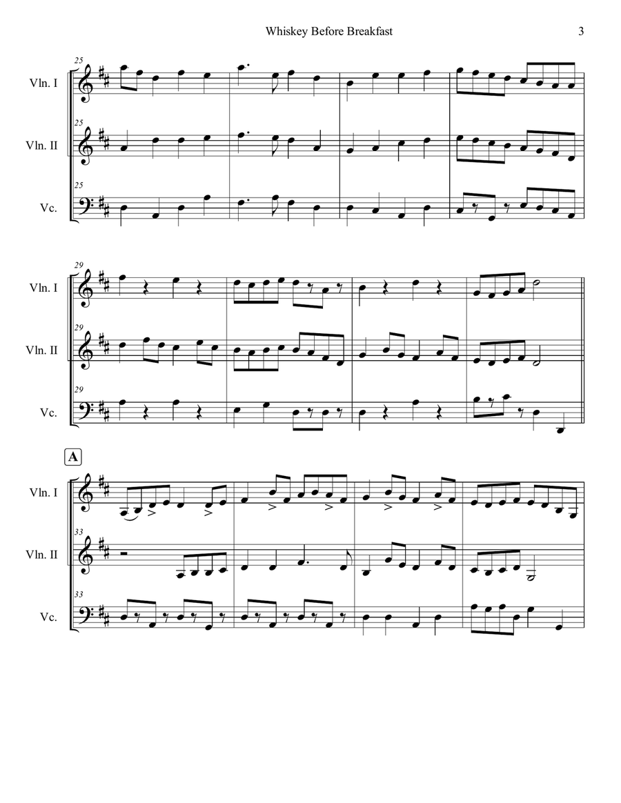 Whiskey Before Breakfast Whiskey Before Breakfast String Trio scores gallery preview page 3