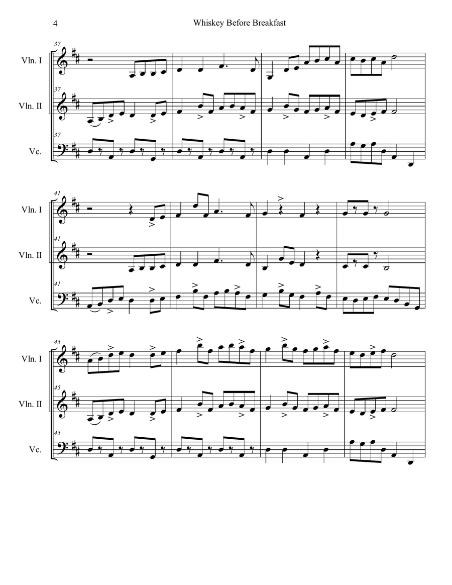 Whiskey Before Breakfast Whiskey Before Breakfast String Trio scores gallery preview page 4