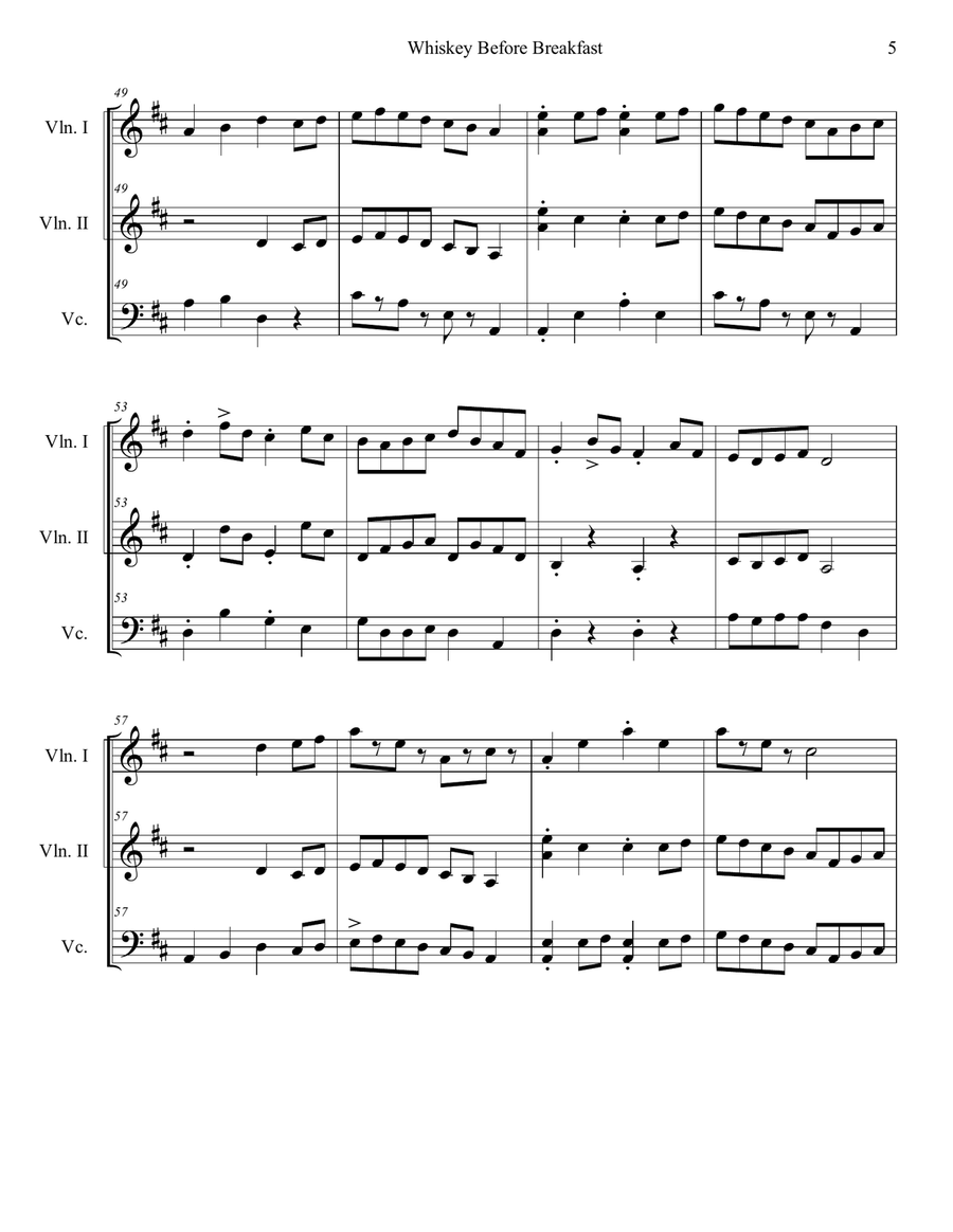 Whiskey Before Breakfast Whiskey Before Breakfast String Trio scores gallery preview page 5