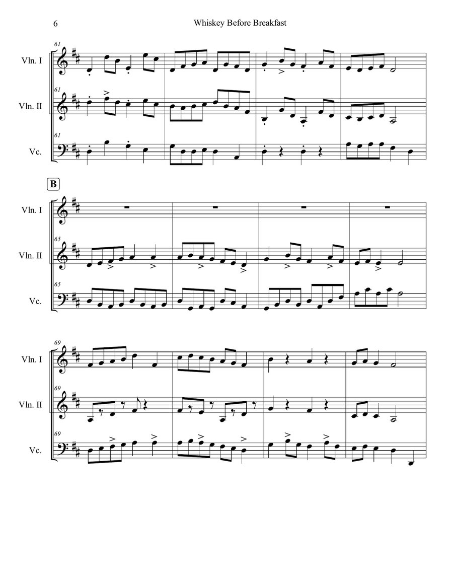 Whiskey Before Breakfast Whiskey Before Breakfast String Trio scores gallery preview page 6