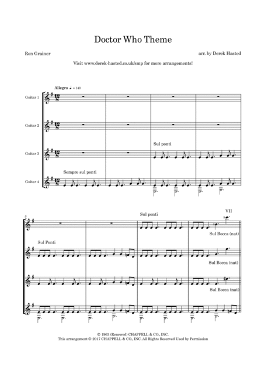 Doctor Who Guitar Ensemble scores gallery preview page 4