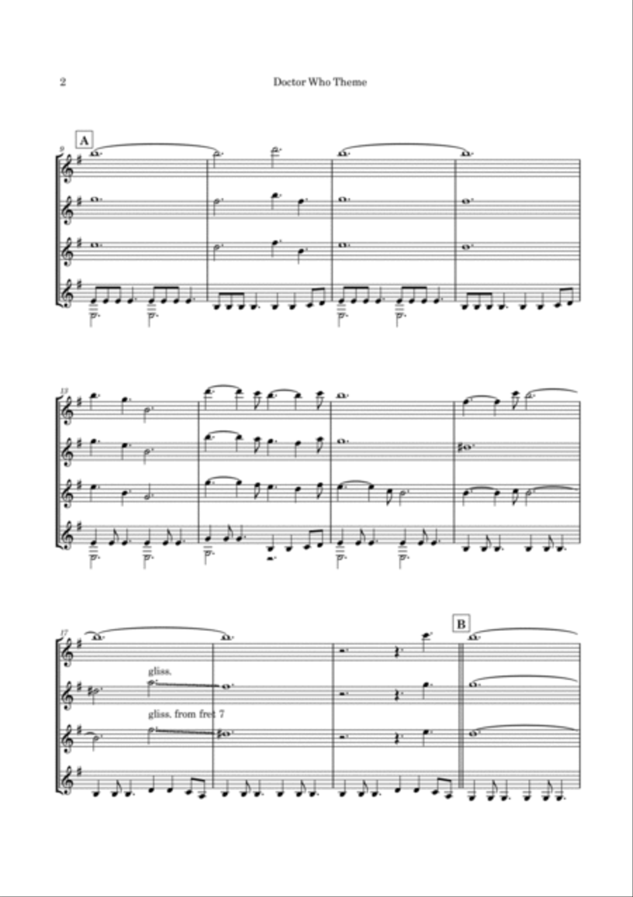 Doctor Who Guitar Ensemble scores gallery preview page 5