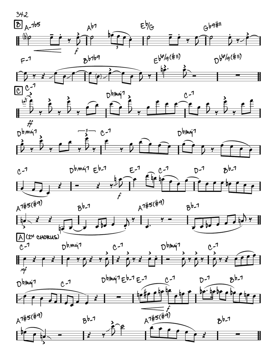 Speak No Evil (solo only) Piano scores gallery preview page 2