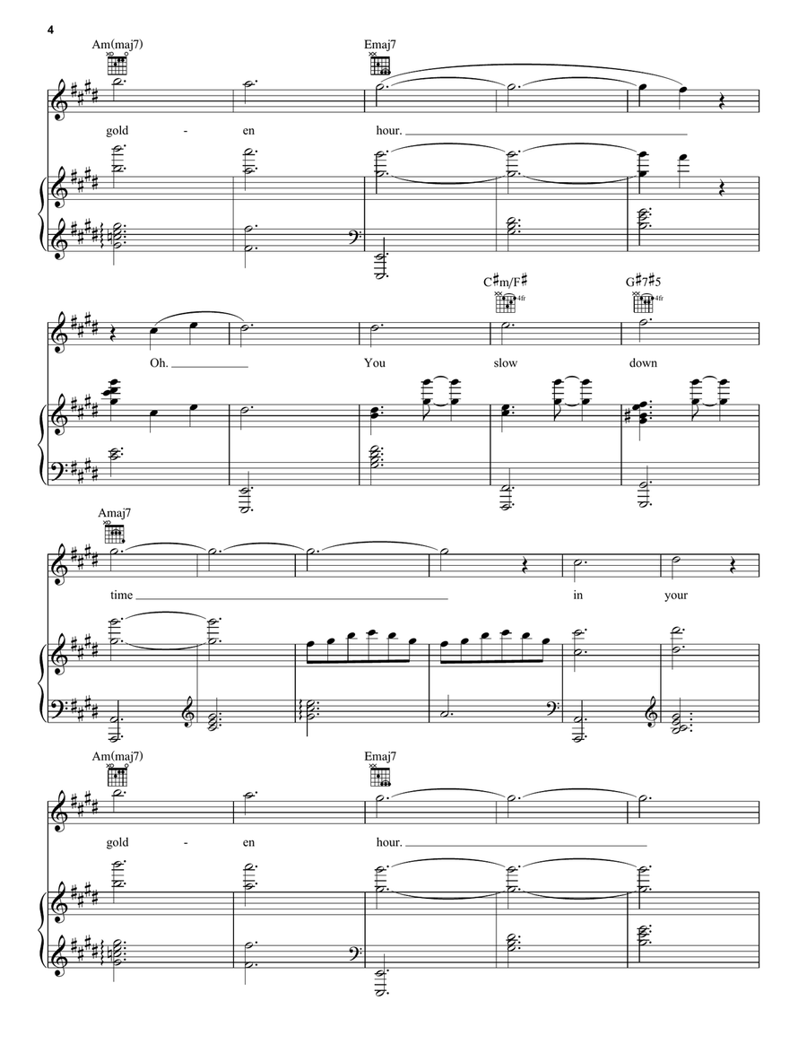 Golden Hour Golden Hour Piano, Vocal, Guitar scores gallery preview page 4