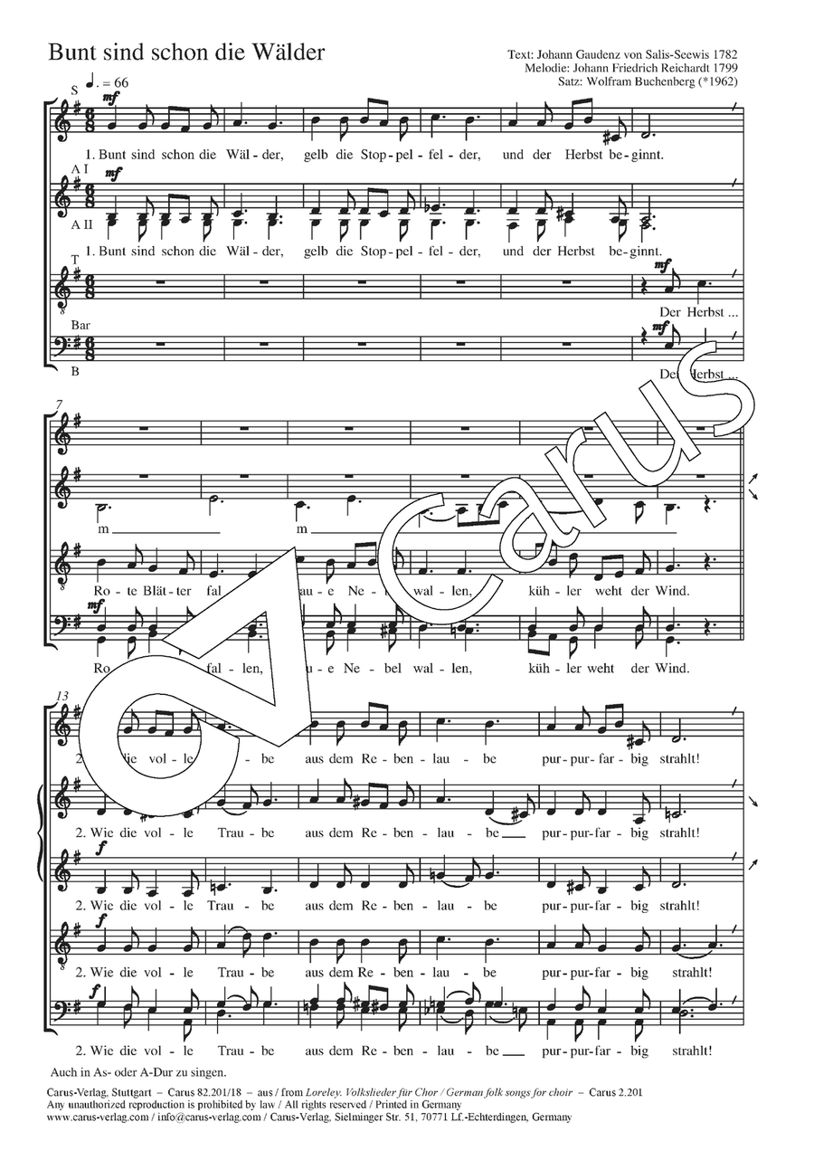 Bunt sind schon die Waelder Choir scores gallery preview page 2