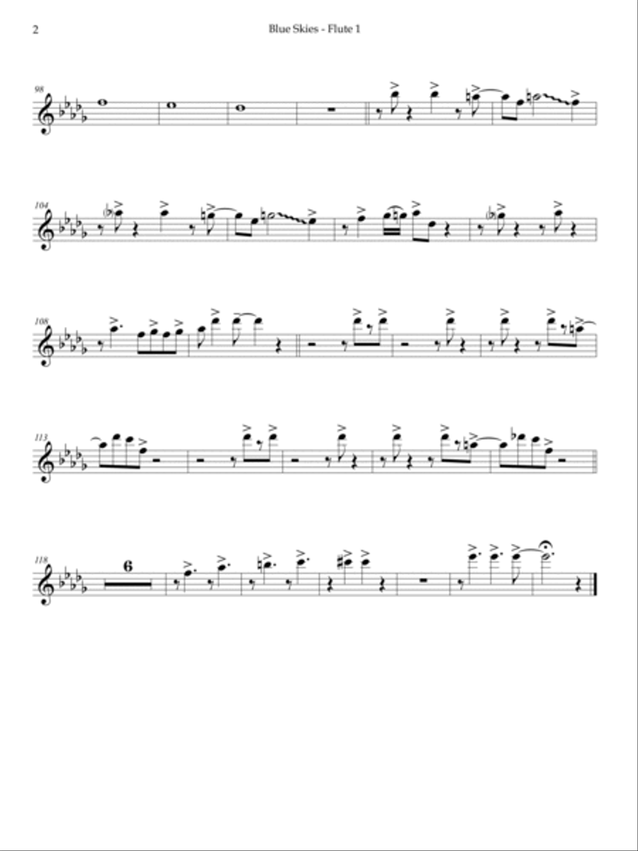 Blue Skies Full Orchestra scores gallery preview page 2