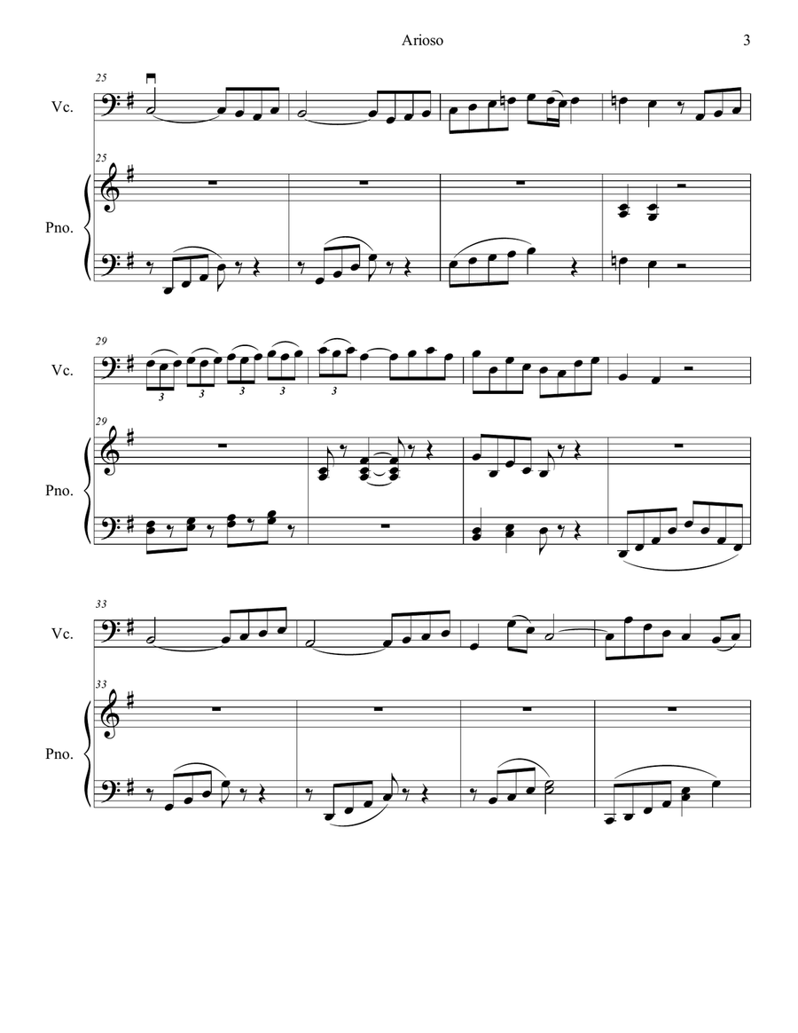 Arioso from Cantata BMV 165 Piano scores gallery preview page 3