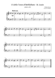 O Little Town of Bethlehem (St. Louis) for piano solo - Easy version