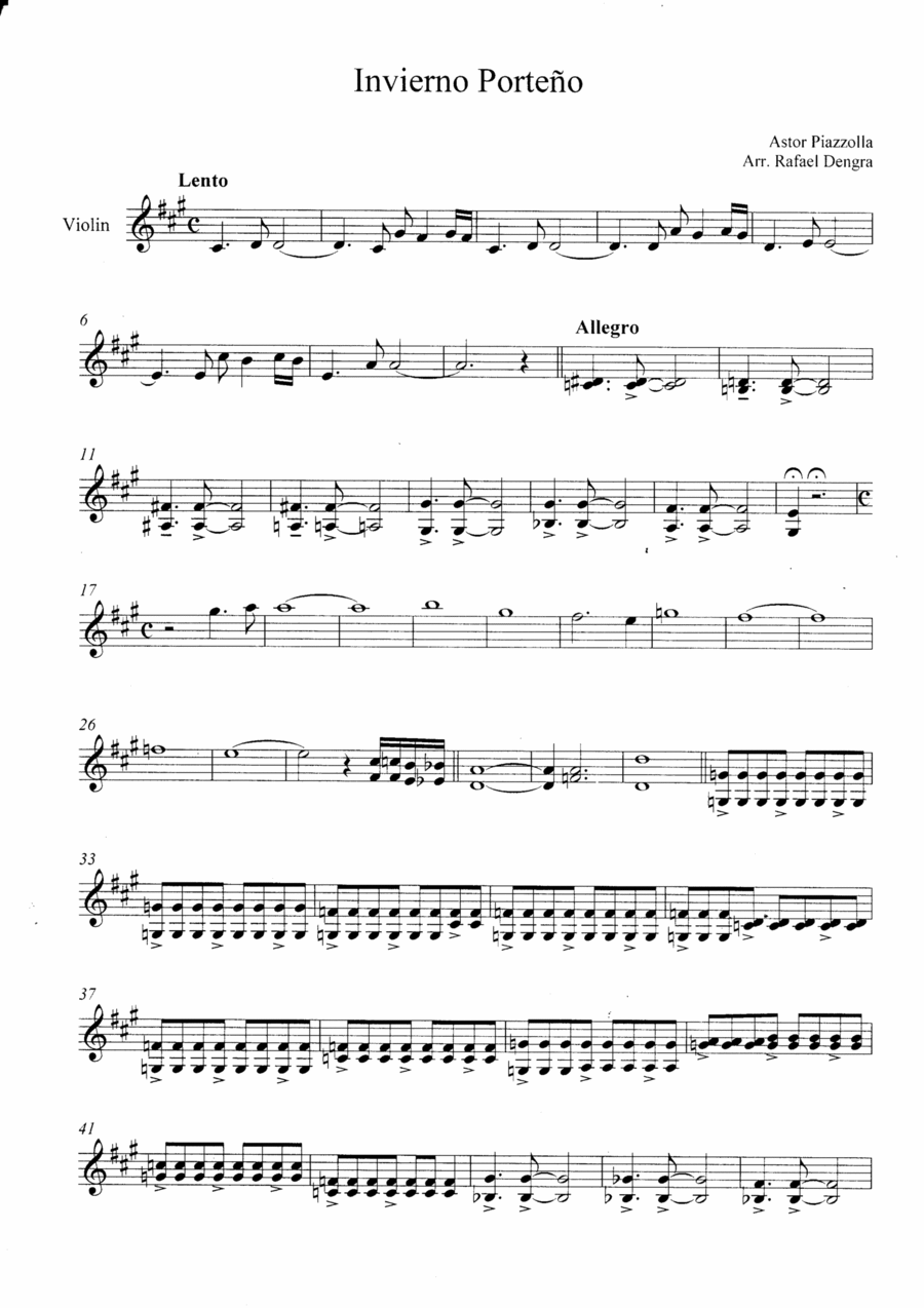 Invierno Porteño Violin Solo scores gallery preview page 1