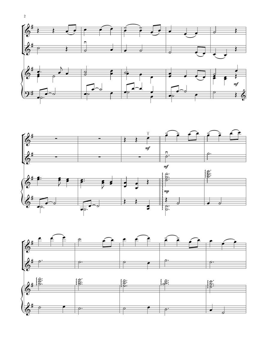 Away In A Manger (for Violin Duet and Piano) String Duet scores gallery preview page 2