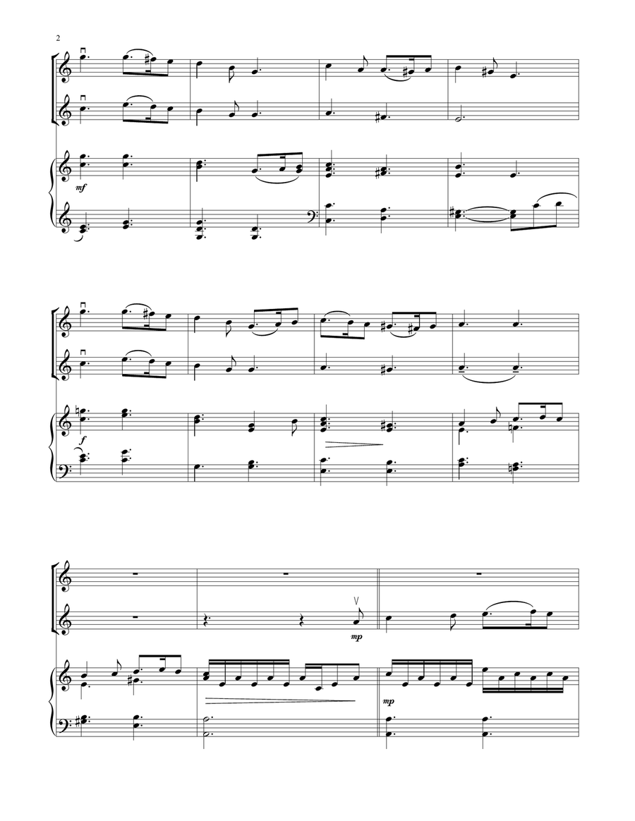What Child Is This? (for Violin Duet and Piano) String Duet scores gallery preview page 2