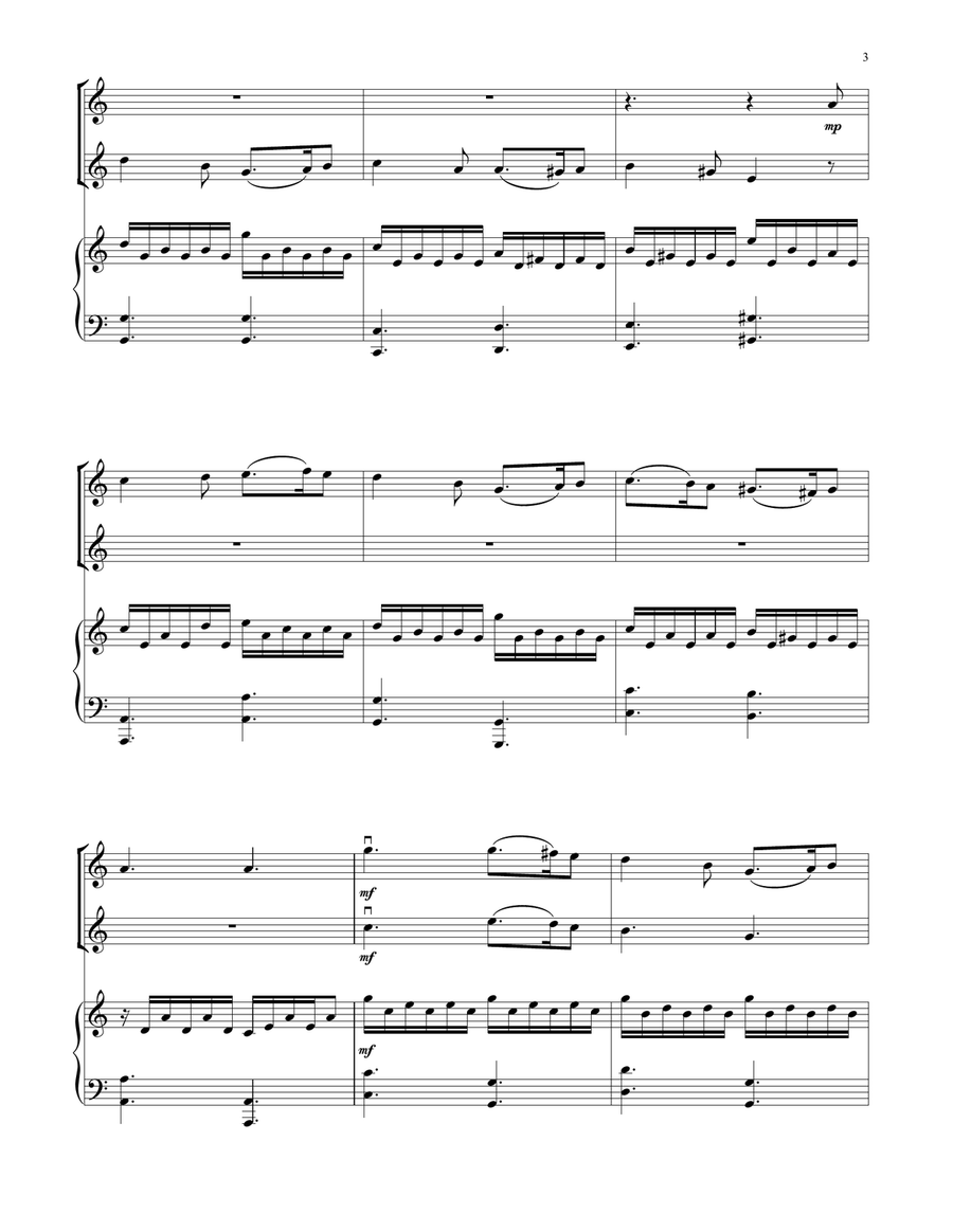 What Child Is This? (for Violin Duet and Piano) String Duet scores gallery preview page 3