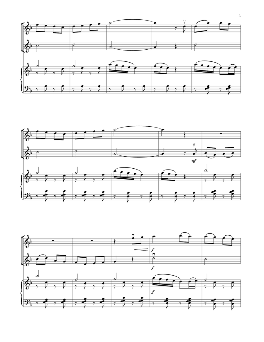 God Rest Ye Merry, Gentlemen (for Violin Duet and Piano) String Duet scores gallery preview page 3