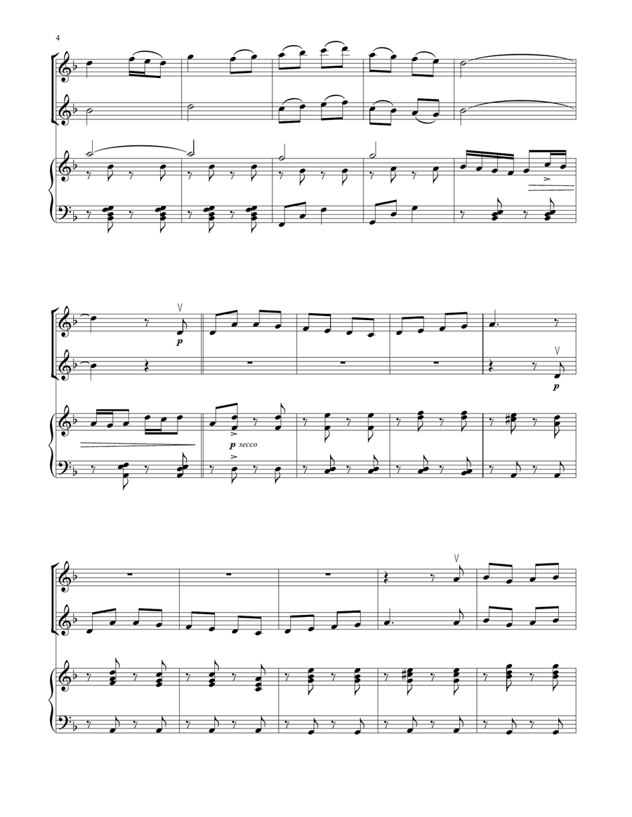 God Rest Ye Merry, Gentlemen (for Violin Duet and Piano) String Duet scores gallery preview page 4