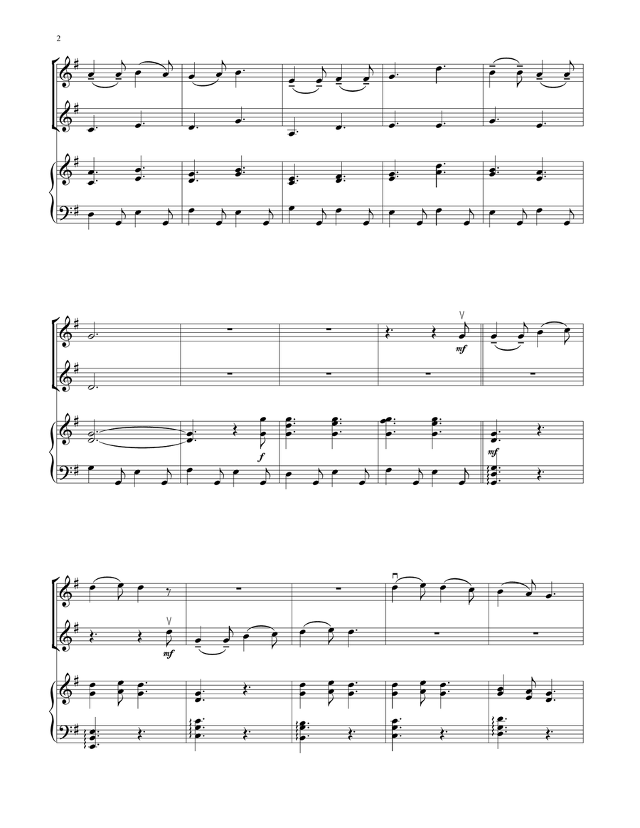 In Dulci Jubilo (for Violin Duet and Piano) String Duet scores gallery preview page 2