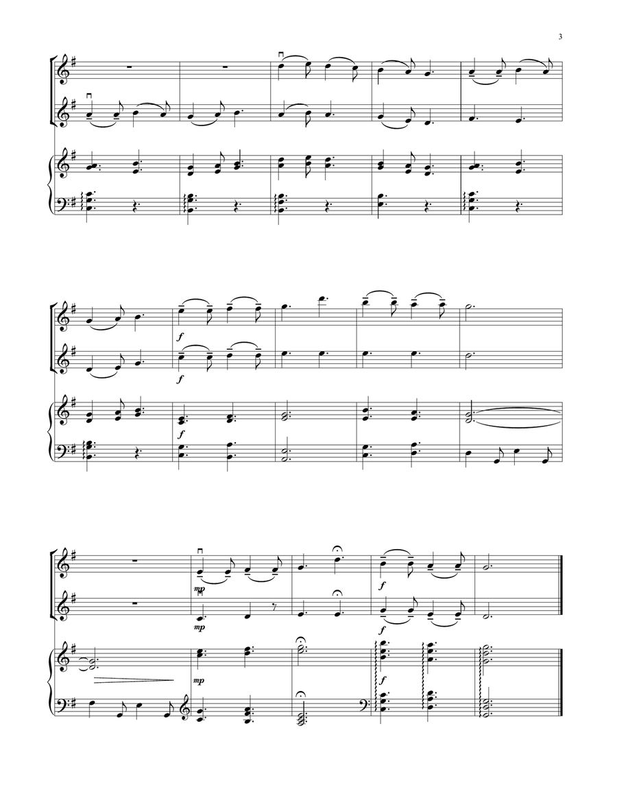 In Dulci Jubilo (for Violin Duet and Piano) String Duet scores gallery preview page 3