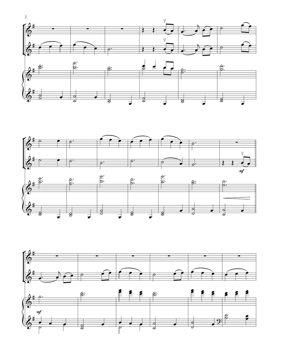The First Noel (for Violin Duet and Piano) String Duet scores gallery preview page 2
