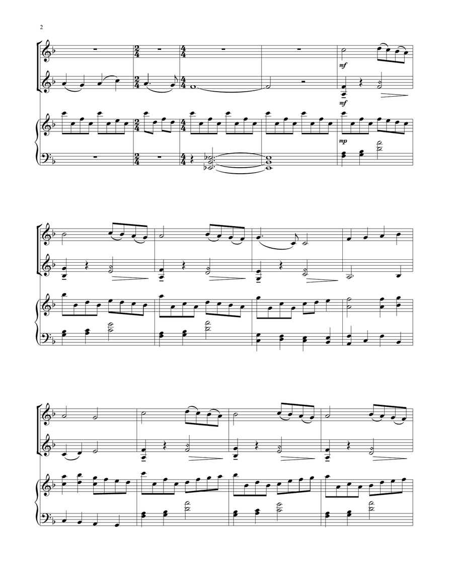 Angels We Have Heard On High (for Violin Duet and Piano) String Duet scores gallery preview page 2