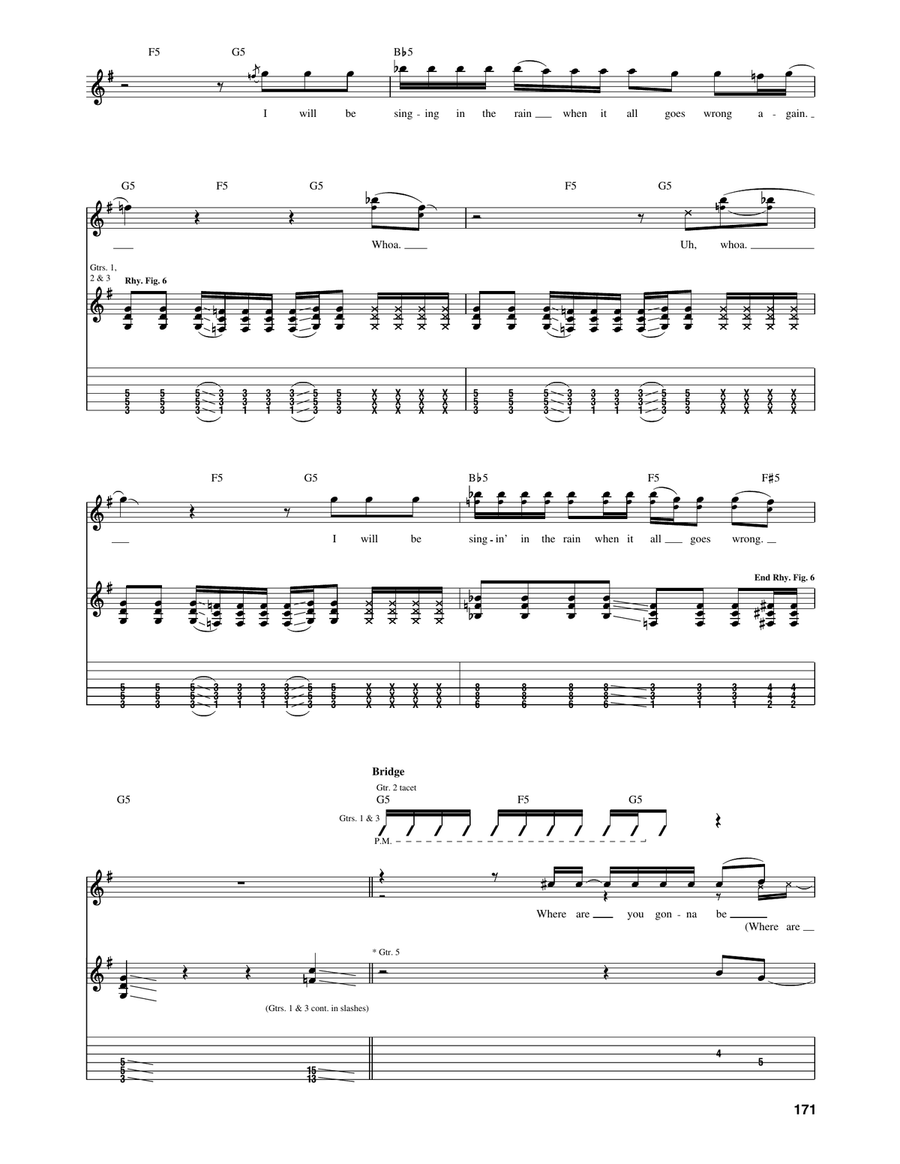 When It All Goes Wrong Again Guitar Tablature scores gallery preview page 5