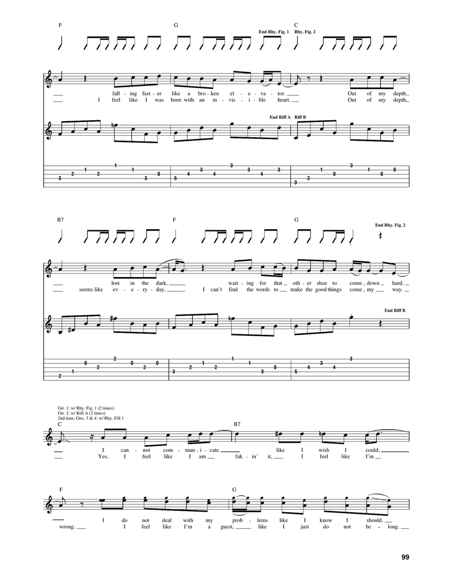 Out Of My Depth Out Of My Depth Guitar Tablature scores gallery preview page 2