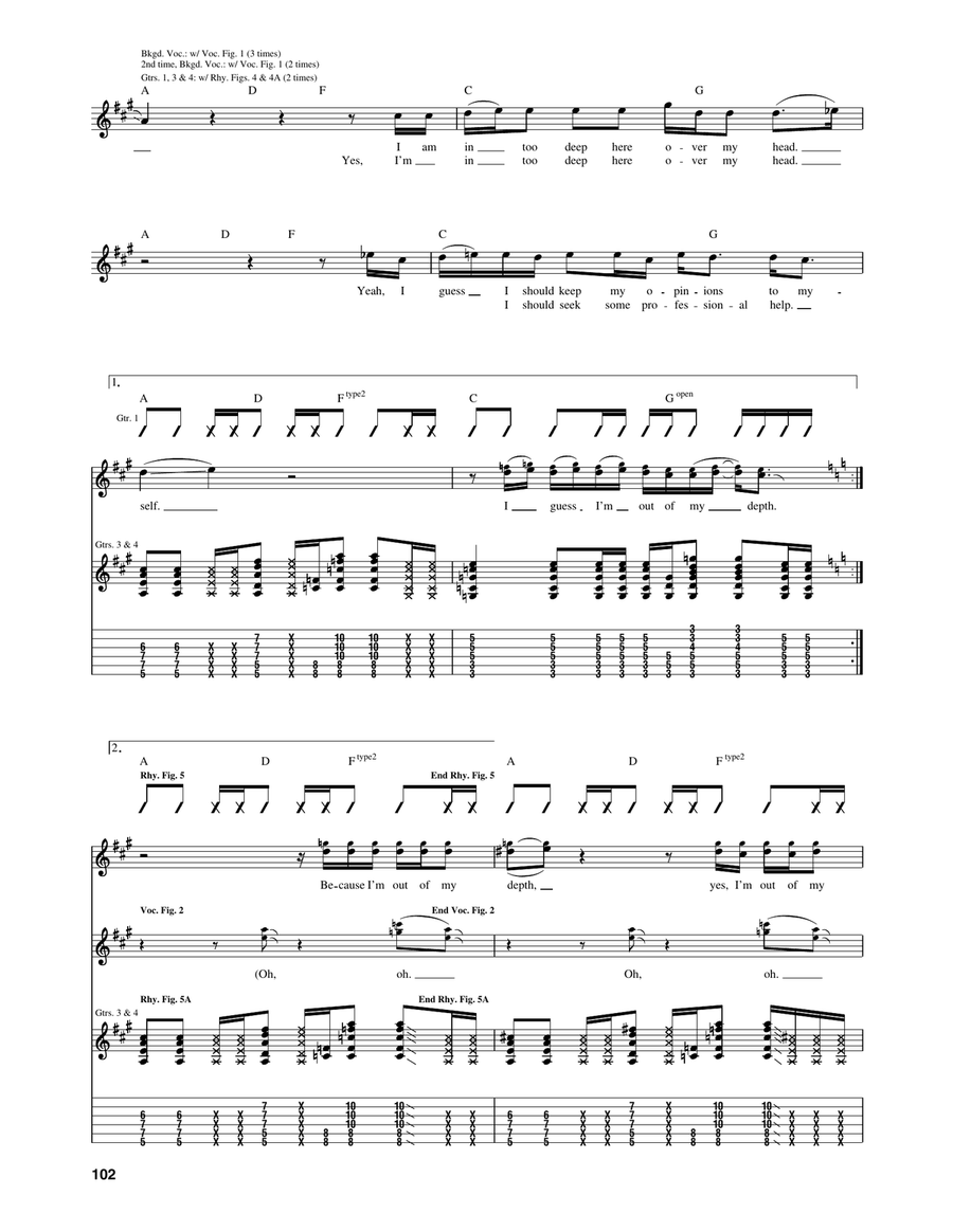 Out Of My Depth Out Of My Depth Guitar Tablature scores gallery preview page 5