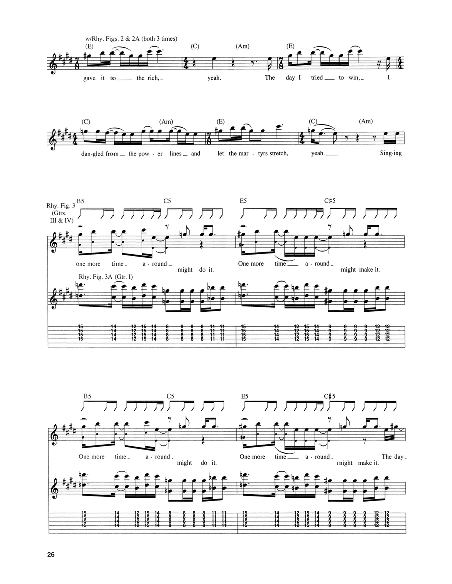 The Day I Tried To Live The Day I Tried To Live Guitar Tablature scores gallery preview page 4