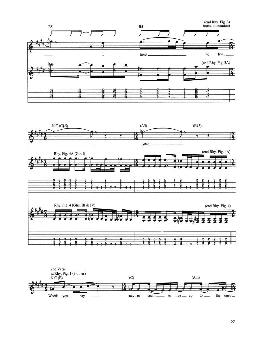 The Day I Tried To Live The Day I Tried To Live Guitar Tablature scores gallery preview page 5