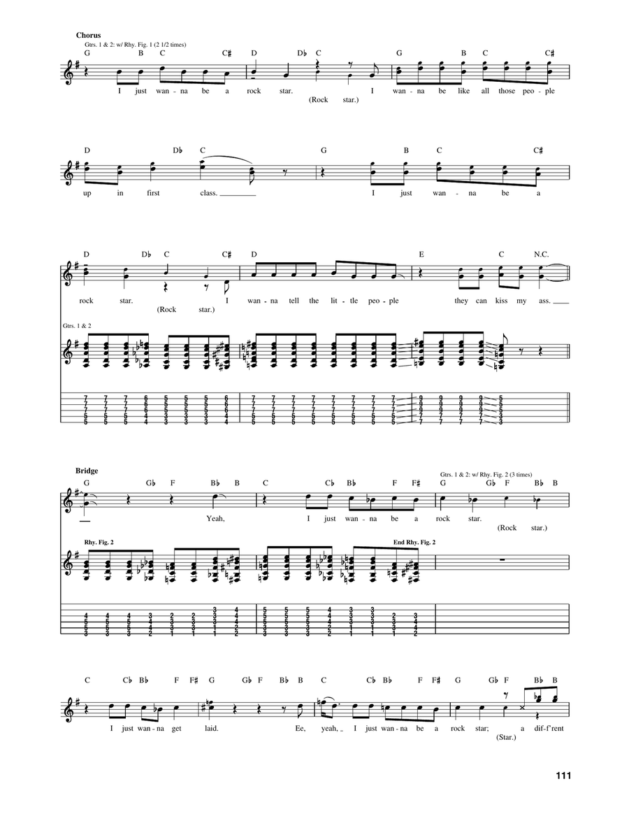 Rock Star Rock Star Guitar Tablature scores gallery preview page 5