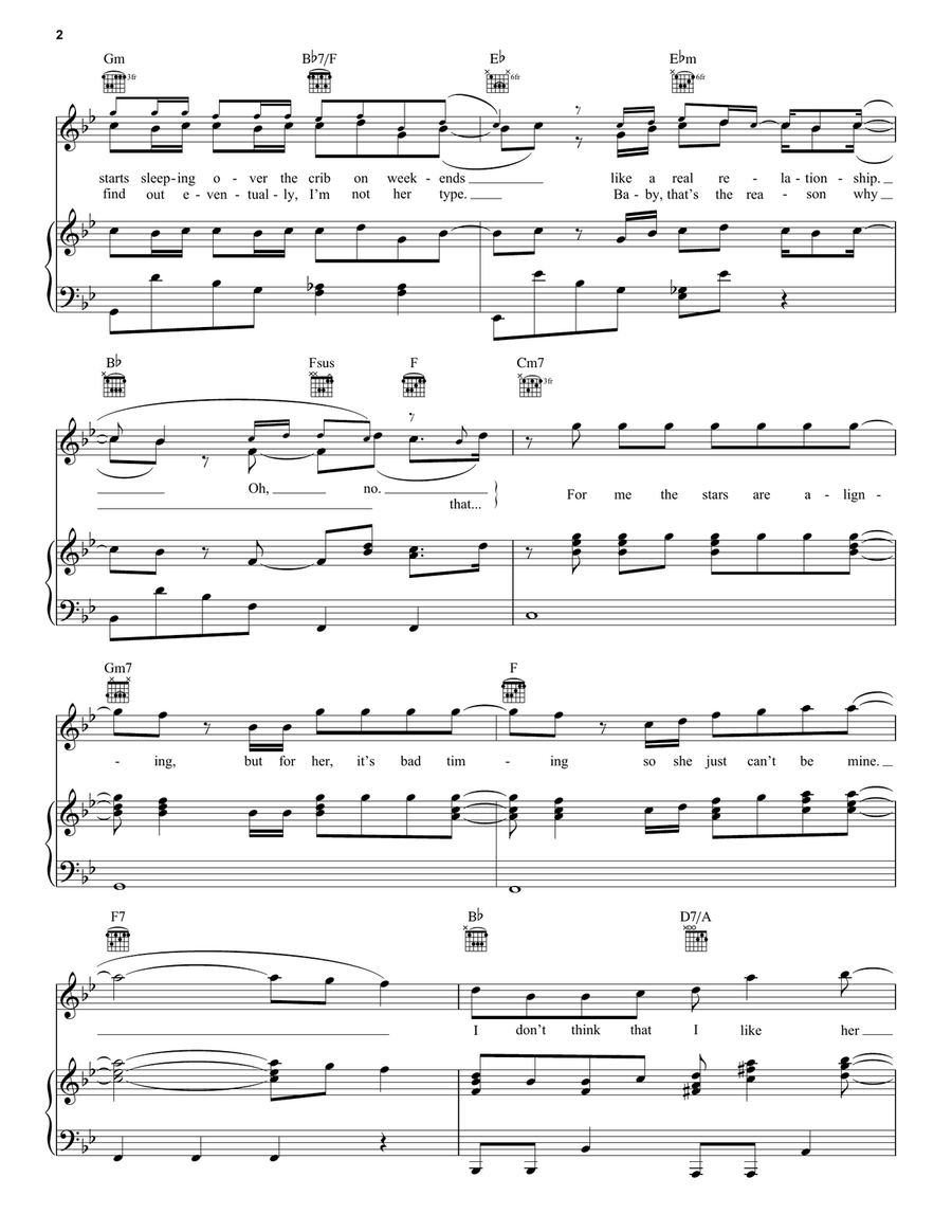 I Don't Think That I Like Her Piano, Vocal, Guitar scores gallery preview page 2