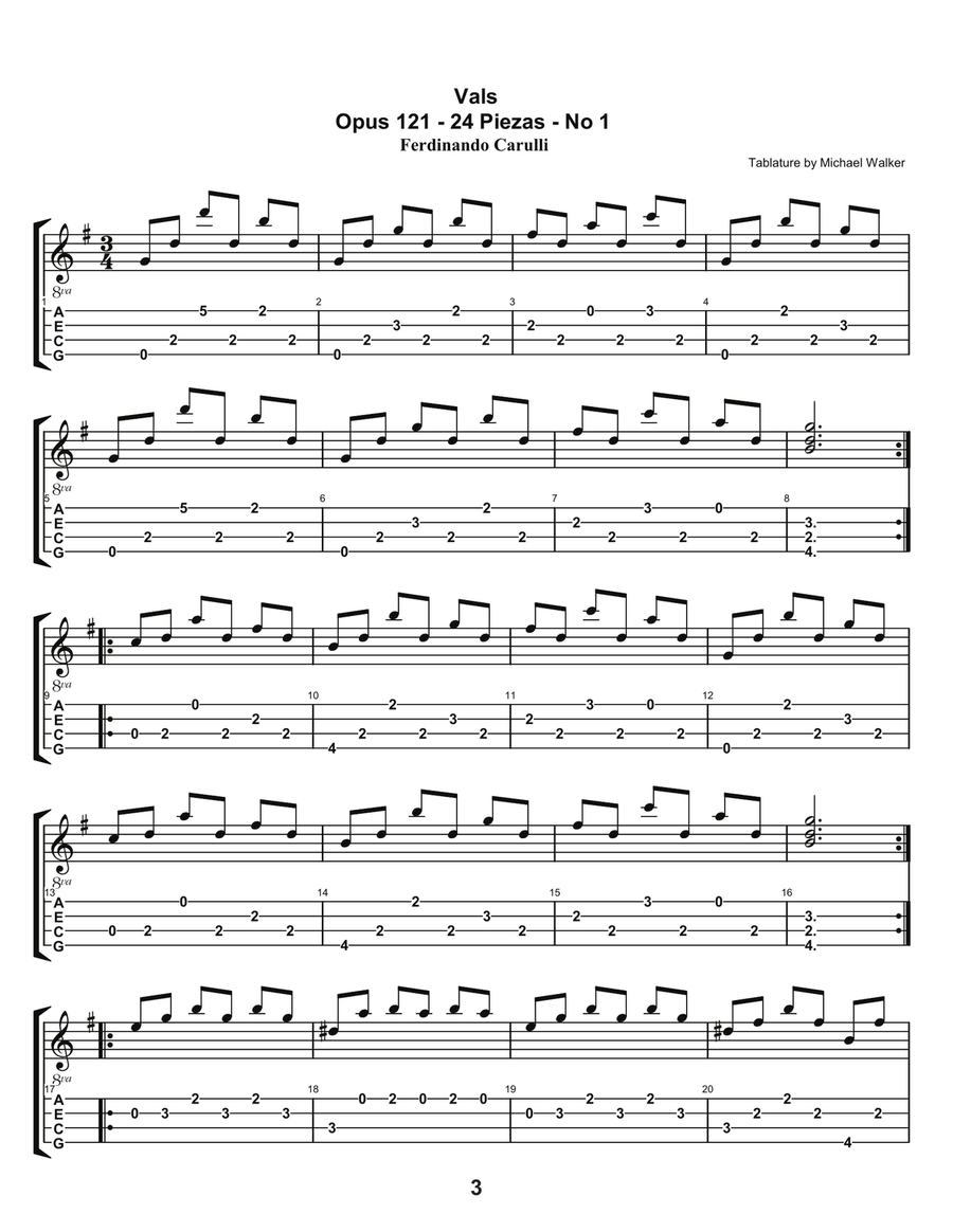 Ferdinando Carulli Volume Four Opus 121 - 24 Piezas For Low G Ukulele Ukulele scores gallery preview page 5