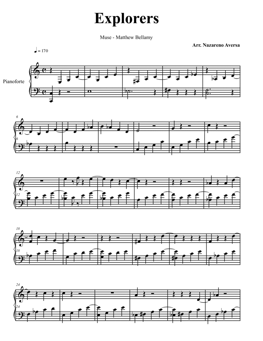 Explorers Piano Solo scores gallery preview page 1