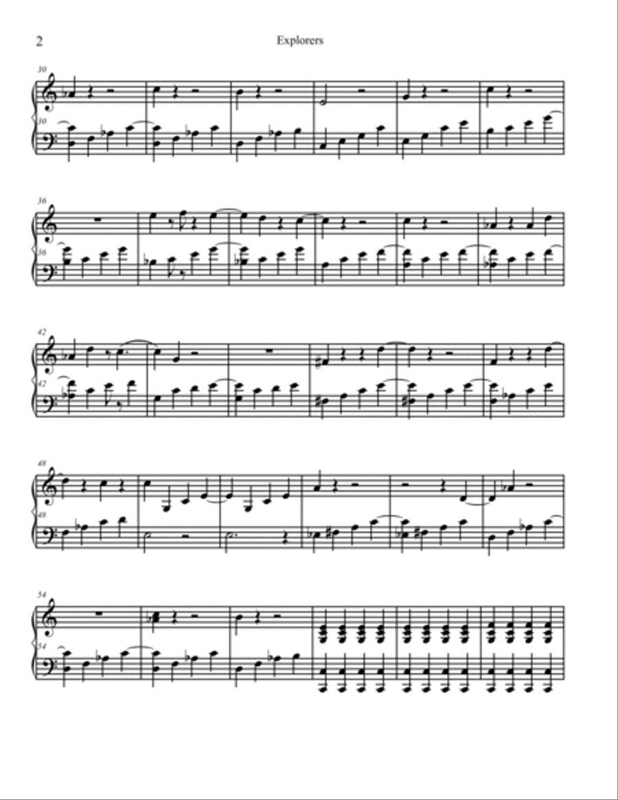 Explorers Piano Solo scores gallery preview page 2