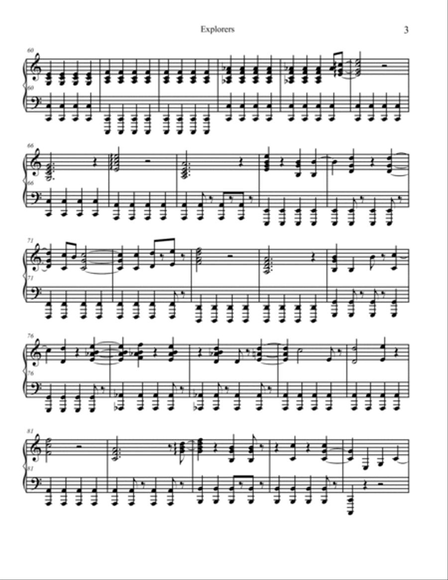 Explorers Piano Solo scores gallery preview page 3